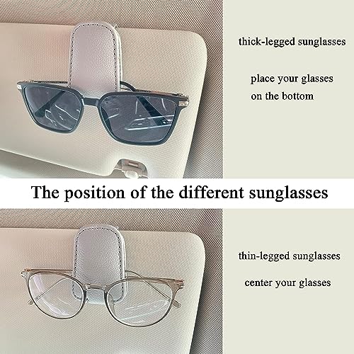 KeepCart Car Accessories Goggles Holders for Car, Sun Visor Magnetic Leather Eyeglass Hanger Clip for Car (Grey) - Image 5