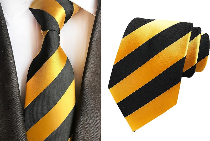 MENDENG Store Men's Classic Necktie Jacquard Woven Ties for Men Formal Business Ties Wedding Party Groomsmen Black Tie - Image 3