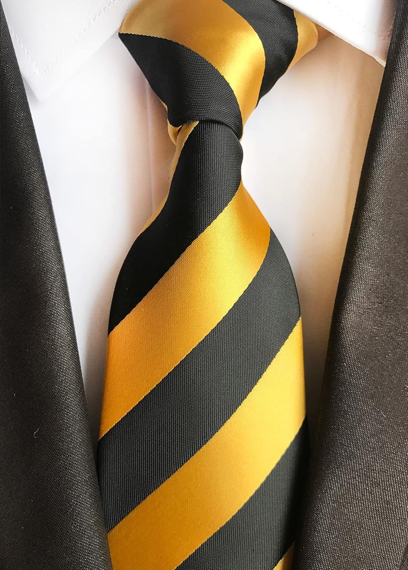 MENDENG Store Men's Classic Necktie Jacquard Woven Ties for Men Formal Business Ties Wedding Party Groomsmen Black Tie - Image 2