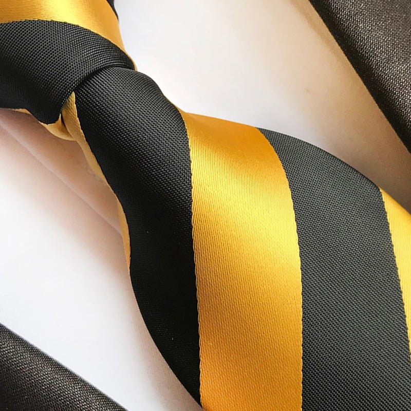 MENDENG Store Men's Classic Necktie Jacquard Woven Ties for Men Formal Business Ties Wedding Party Groomsmen Black Tie - Image 5