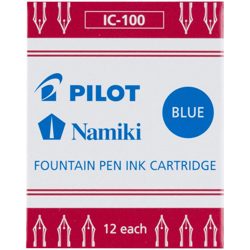 PILOT Namiki IC100 Fountain Pen Ink Cartridges, Blue, 12-Pack (69101) - Image 2