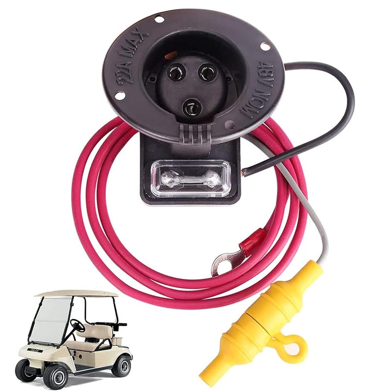 9.99WORLD MALL 48 Volt Charger Receptacle and Fuse Assembly for Club Car Golf Carts - Image 5