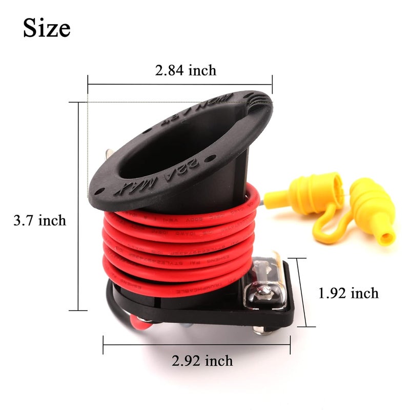 9.99WORLD MALL 48 Volt Charger Receptacle and Fuse Assembly for Club Car Golf Carts - Image 3