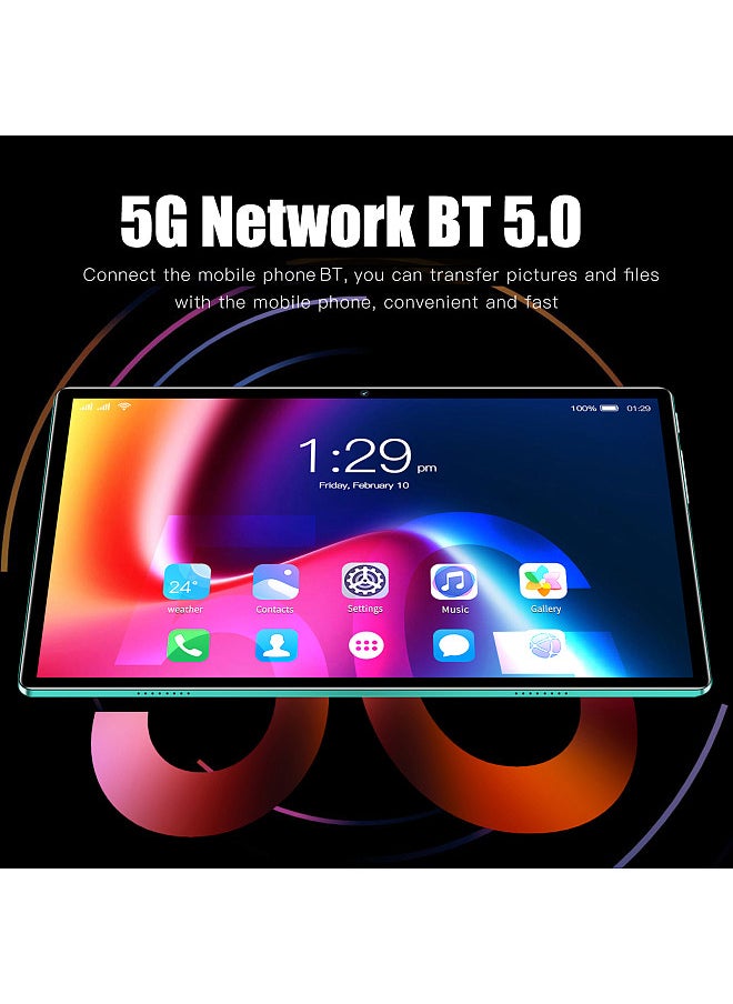 Tablet 8GB+256GB 10.1 inch Screen 5G Calling 10-Core MTK6797 Processor 128GB Expandable Memory Large Storage Capacity High-Clear Large Screen BT5.0 7000mAh Battery Long Standby Time