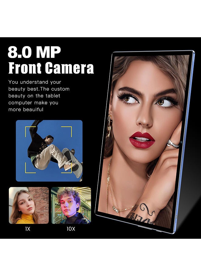 Tablet 8GB+256GB 10.1 inch Screen 5G Calling 10-Core MTK6797 Processor 128GB Expandable Memory Large Storage Capacity High-Clear Large Screen BT5.0 7000mAh Battery Long Standby Time