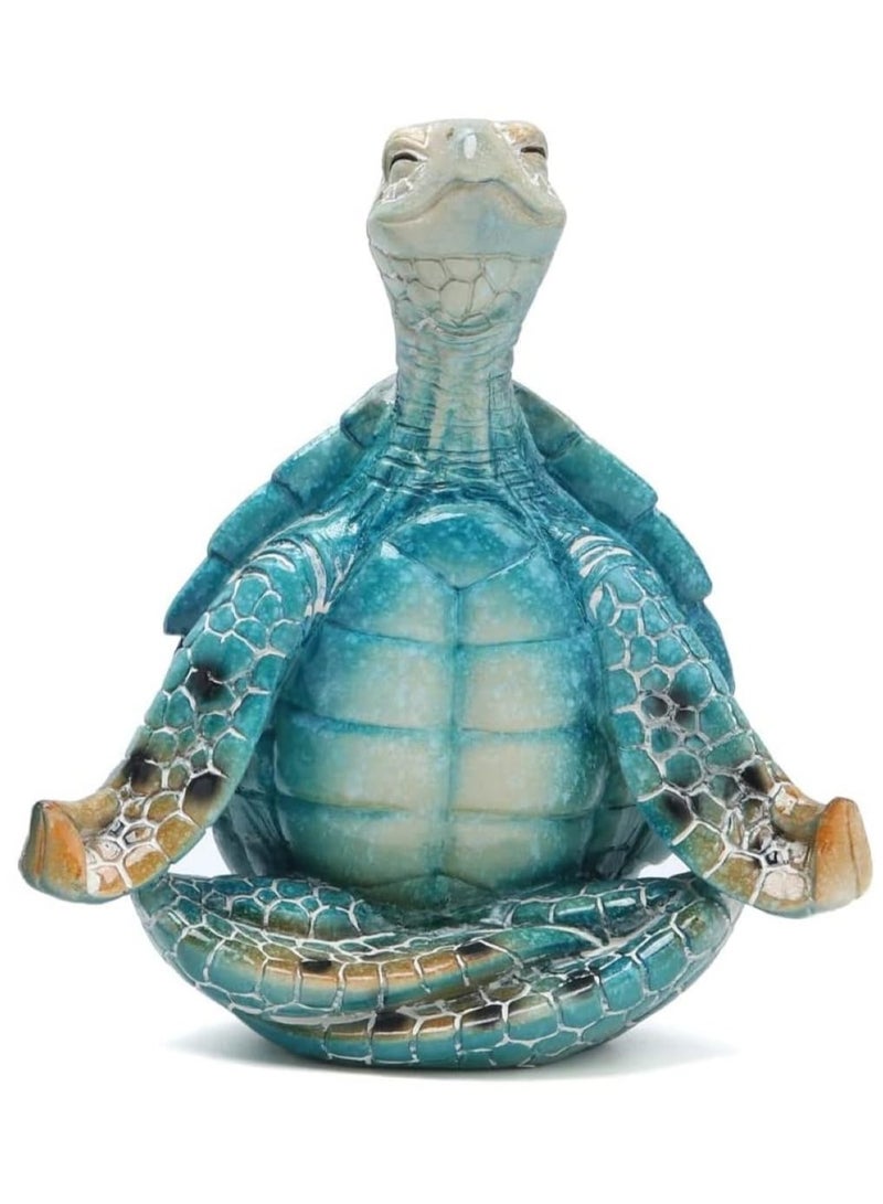 هومستر تمثال سلحفاة تأمّل، تمثال راتنج زين من أجل ديكور مكتب وزارة الداخلية، زخرفة تأمل يوغا من المحيط، تمثال باتيو من حديقة بنخيل منفصلة، تمثال راتنج زين لوزارة الداخلية (10×5×6 سم) - Image 1