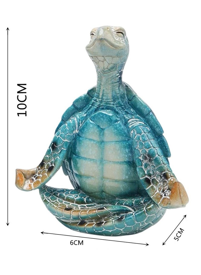 هومستر تمثال سلحفاة تأمّل، تمثال راتنج زين من أجل ديكور مكتب وزارة الداخلية، زخرفة تأمل يوغا من المحيط، تمثال باتيو من حديقة بنخيل منفصلة، تمثال راتنج زين لوزارة الداخلية (10×5×6 سم) - Image 2