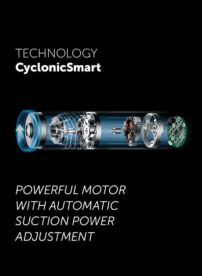 Polaris Polaris PVCS 4060 CyclonicSmart Cordless Vacuum | 550W Inverter Motor | 200 aW Suction | Up to 80 min | 3-in-1 Upright & Compact | HEPA 10 | LED Display | 0.3 L Bin | Floor-Stand Charging Base - Image 4