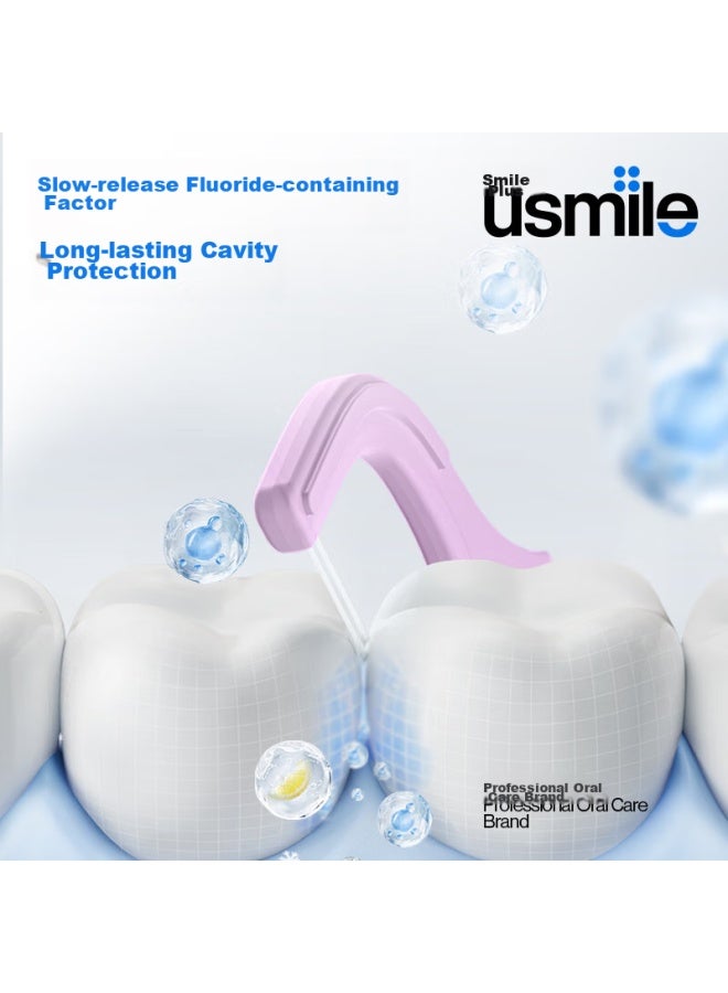 Usmile Dental Floss Picks With Double Thread And Fluoride For Cavity Prevention, 50 Pieces * 4 Boxes, 200 Pieces Total, Portable Toothpicks And Dental Floss - Image 2