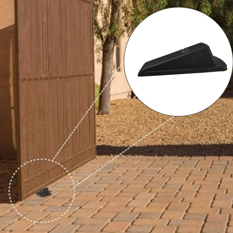 4pcs Black Non-Slip Door Wedges Windproof No Drill Home Office - Image 3