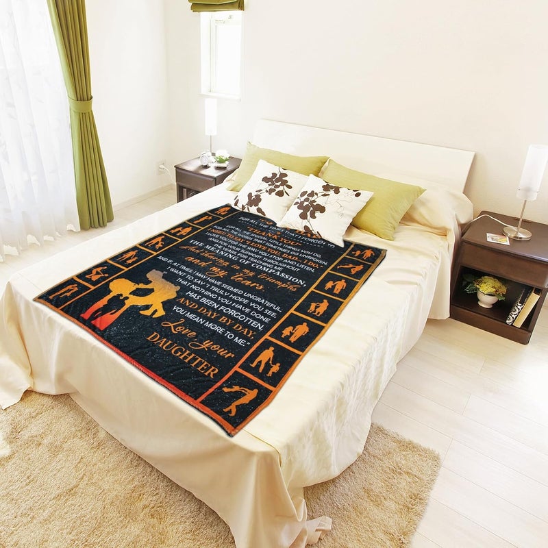 Father's Day Pattern Blanket for Dad 130x150cm Double-Sided Flannel Throw Blanket Soft for Sofa and Travel - Image 5