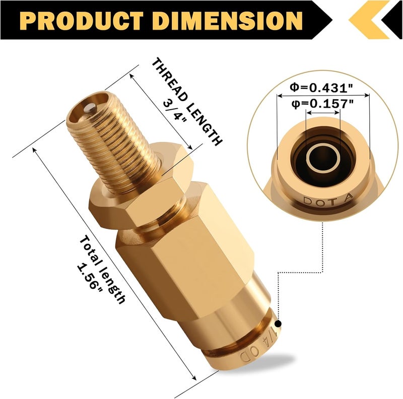 Cheemuii 4 PCS 1/4" Inflation Schrader Valve Set - Image 2