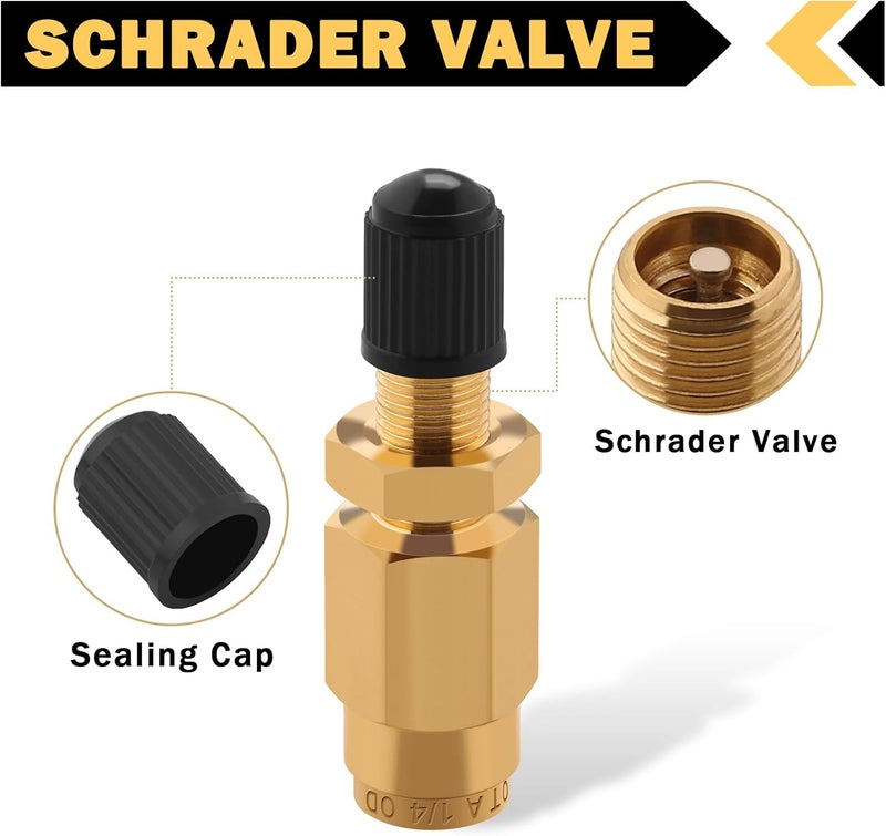 Cheemuii 4 PCS 1/4" Inflation Schrader Valve Set - Image 4
