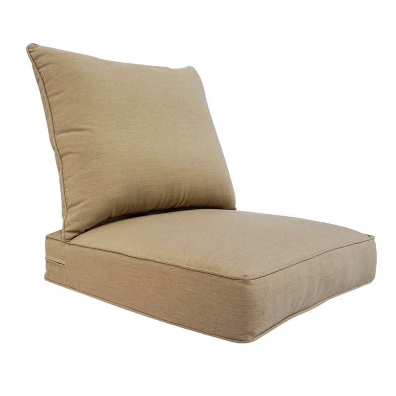 BOSSIMA Outdoor Patio Cushions 2424 Deep Seat Chair Cushions Furniture Cushions Camel Sunbrella Canvas Heather Beige