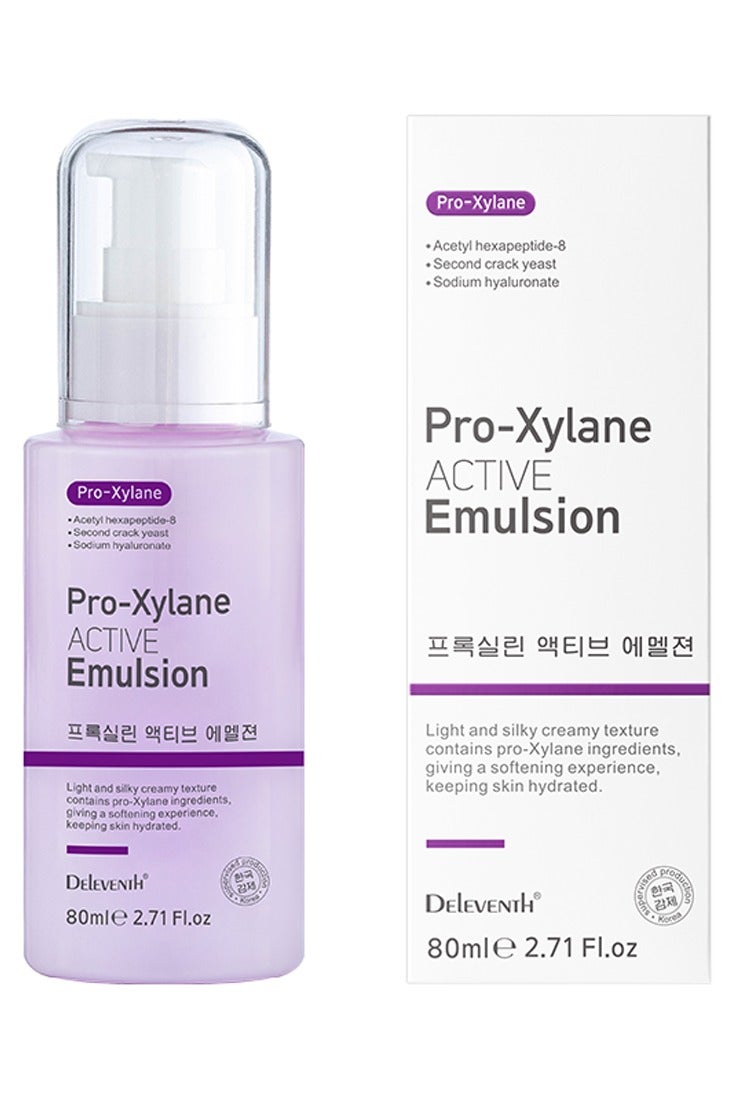ديلفينث DEleventh العلامة التجارية الكورية Pro-Xylane مستحلب نشط 80ml / مضاد للتجاعيد، مرطب، مضاد للشيخوخة، يشد البشرة ويجعلها حساسة، يحسن اللون الداكن، يصلح الخلايا التالفة، ويمنع الأشعة فوق البنفسجية - Image 1