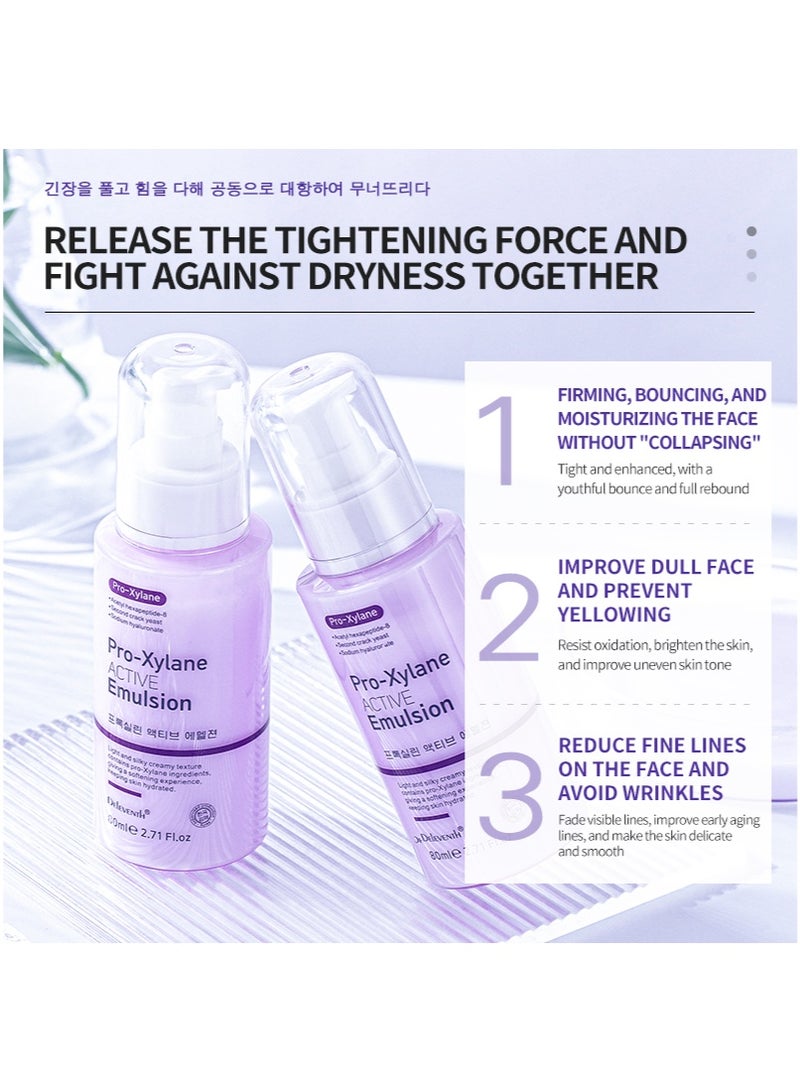 ديلفينث DEleventh العلامة التجارية الكورية Pro-Xylane مستحلب نشط 80ml / مضاد للتجاعيد، مرطب، مضاد للشيخوخة، يشد البشرة ويجعلها حساسة، يحسن اللون الداكن، يصلح الخلايا التالفة، ويمنع الأشعة فوق البنفسجية - Image 3