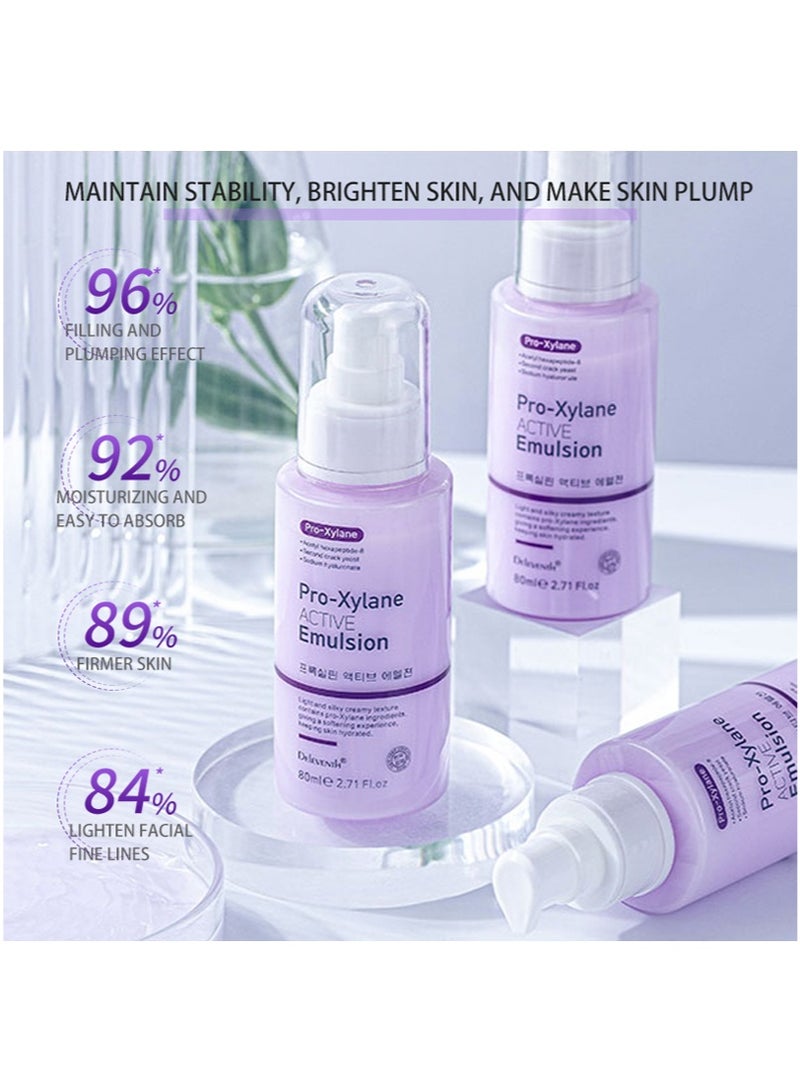 ديلفينث DEleventh العلامة التجارية الكورية Pro-Xylane مستحلب نشط 80ml / مضاد للتجاعيد، مرطب، مضاد للشيخوخة، يشد البشرة ويجعلها حساسة، يحسن اللون الداكن، يصلح الخلايا التالفة، ويمنع الأشعة فوق البنفسجية - Image 4