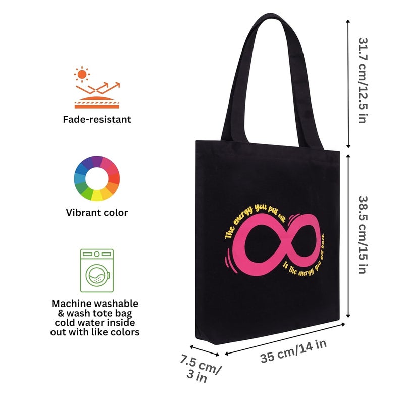 Doodle Premium Canvas Tote Bag for Women with Zip and Inner Pocket for Shopping, Office, Travel and Daily Use - Image 3
