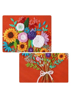 SYOSI Embroidery Starter Kit, with Beginner Pattern, with printed patterns, 4-Piece Cross Stitch, 1 Wooden Hoop, Adult Kit Flower Series  - Image 5
