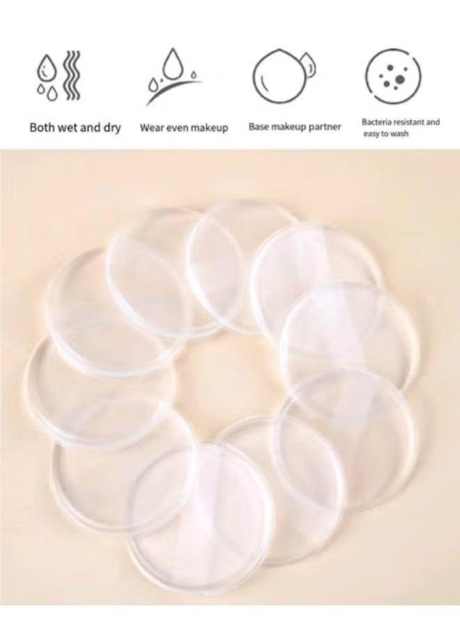 YJ 2-Piece Clear Silicone Powder Puff Set - Image 2