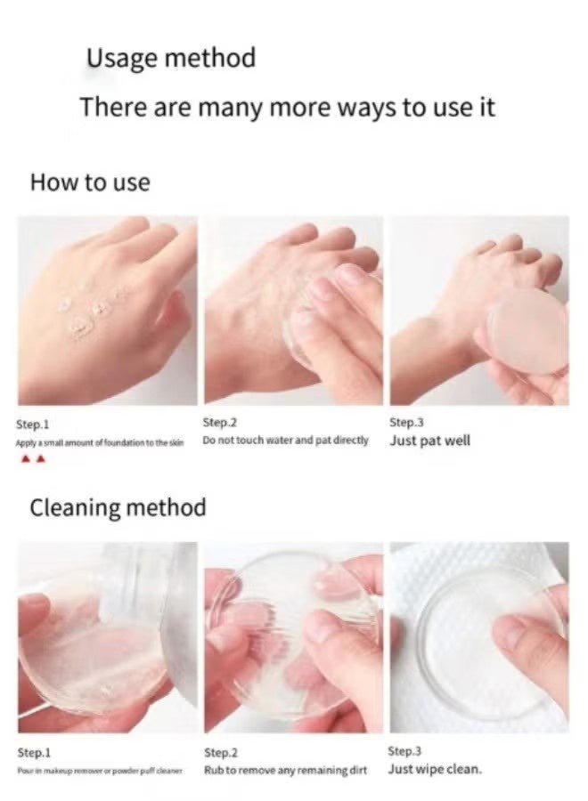 YJ 2-Piece Clear Silicone Powder Puff Set - Image 5