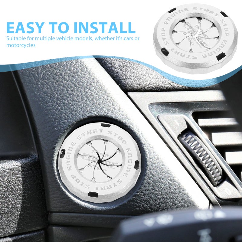 Push To Start Button Cover: Car Button Cover - Stylish Push-To-Start Protector For Cars & Motorcycles - Ignition Switch Decoration - Image 2