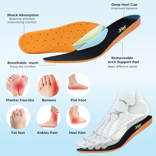 IIV Men's Orthotic Walking Shoes with Arch Support for Plantar Fasciitis & Flat Feet | Shock Absorbing Work Sneakers for Knee, Heel, Ankle Pain Relief & Daily Comfort Grey Black - Image 4
