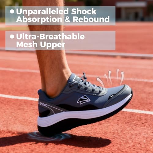 IIV Men's Orthotic Walking Shoes with Arch Support for Plantar Fasciitis & Flat Feet | Shock Absorbing Work Sneakers for Knee, Heel, Ankle Pain Relief & Daily Comfort Grey Black - Image 5