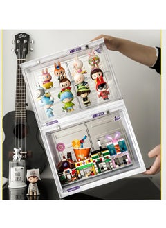 Hihonor Acrylic Display Case Stand for Figures, Unique Design 3 Tier Display Box for Collectibles, Stackable Dustproof Clear Display Stand for Pop Mart Action Figures, Ivory White  - Image 5