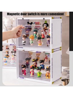 Hihonor Acrylic Display Case Stand for Figures, Unique Design 3 Tier Display Box for Collectibles, Stackable Dustproof Clear Display Stand for Pop Mart Action Figures, Ivory White  - Image 4