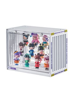 Hihonor Acrylic Display Case Stand for Figures, Unique Design 3 Tier Display Box for Collectibles, Stackable Dustproof Clear Display Stand for Pop Mart Action Figures, Ivory White  - Image 1