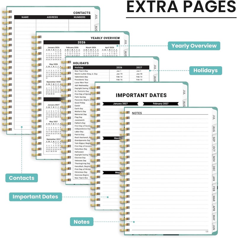 ZOTIA Planner 2026-2027, Monthly and Weekly Calendar Academic Planner July 2026 - June 2027, Hardcover Student Teacher Planning Agenda Book with Tabs, Perfect for Office School Supplies, A5 (6.3" x 8.5 - Image 5