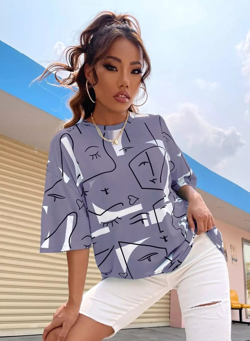 Figure Graphic Drop Shoulder Tee  - Image 1