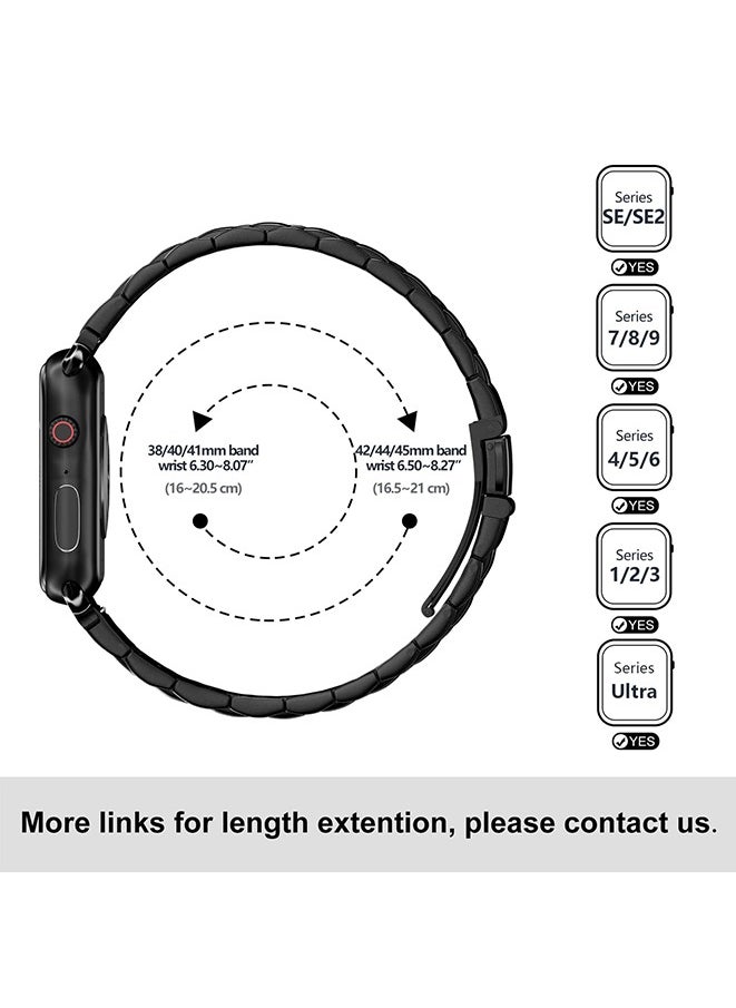 Muyixin - Stainless Steel iWatch Band 49mm 45mm 44mm 42mm for Apple Watch Series 8/7/6/5/4/3/2/1/SE/SE2/Ultra - Image 1