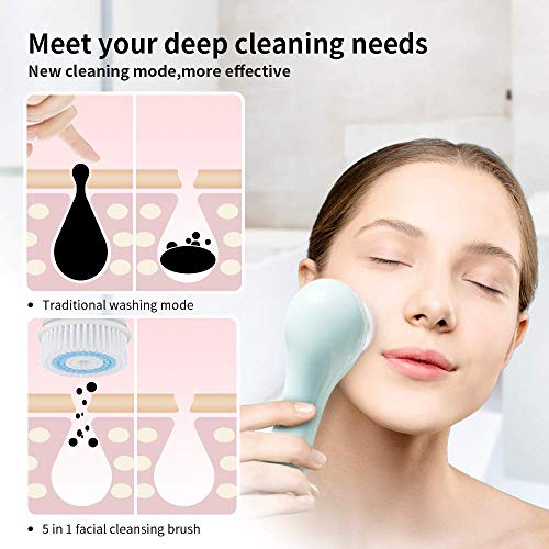 efly Brush Head Replacements Compatible with Clarisonic Mia 1, Mia 2, Mia Fit, Alpha Fit, Smart Profile Uplift and Alpha Fit (4Packs(Blue+Black+Green+Pink)) (4 Pack) - Image 5