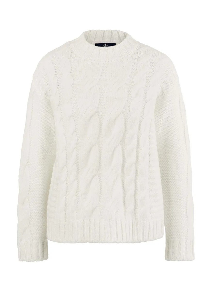Tchibo Women Round Neck Knitted Sweater, White  - Image 2