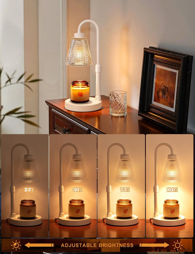 Innqoo White Candle Warmer Lamp with Timer, Dimmable Candle Warmer for Jar Candles, Height Adjustable Wax Melts Warmer, Birthday Gifts for Women Mom, House Warming Gifts New Home Decor - Image 2