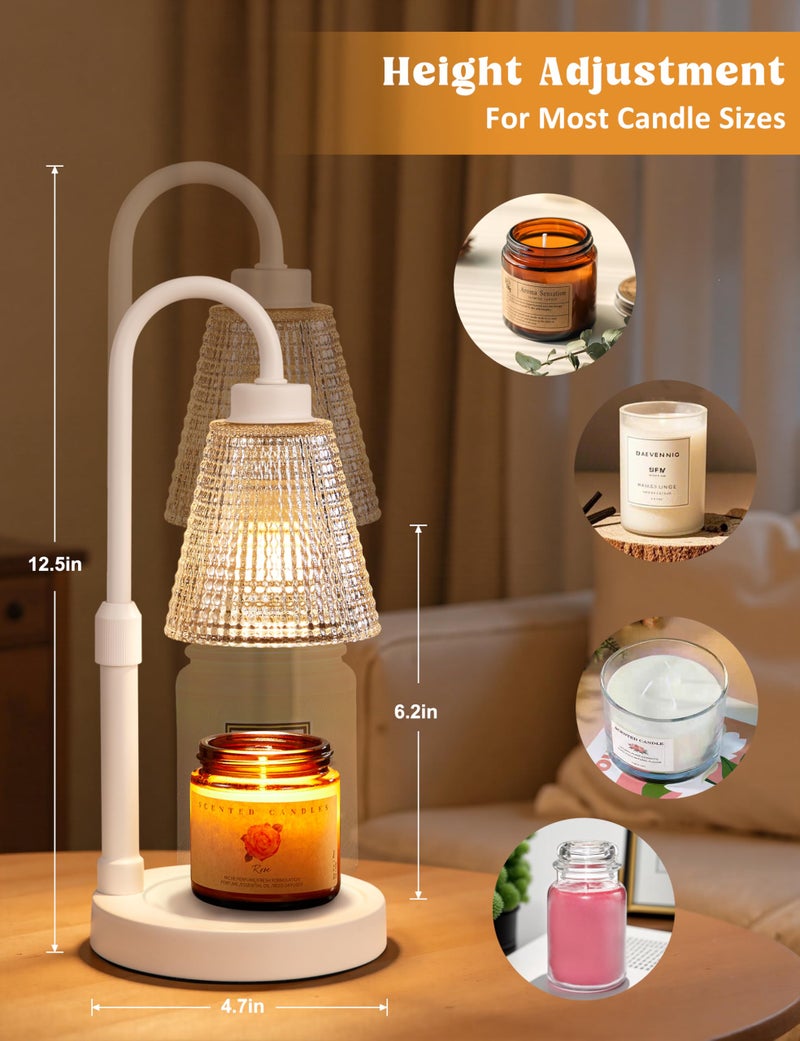 Innqoo White Candle Warmer Lamp with Timer, Dimmable Candle Warmer for Jar Candles, Height Adjustable Wax Melts Warmer, Birthday Gifts for Women Mom, House Warming Gifts New Home Decor - Image 4