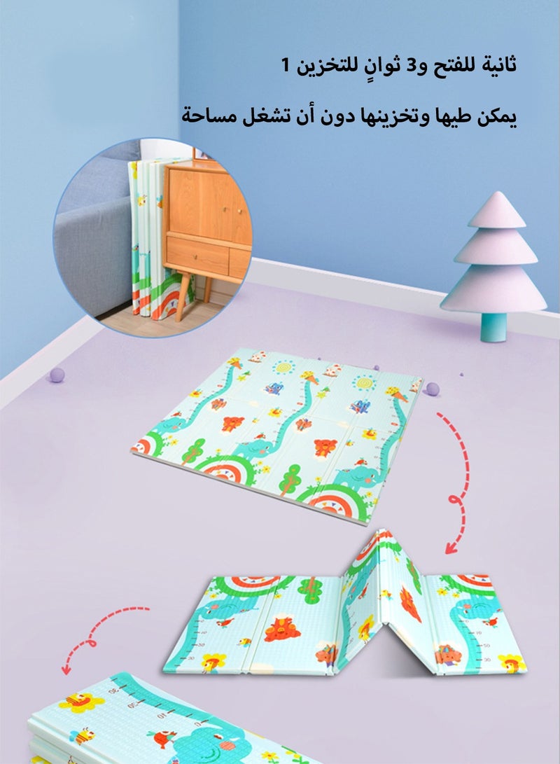 Reversible Baby Play Mat,  Waterproof Foam Padded Play Mat for Infants Babies Toddlers Plays and Tummy Time Foldable Baby Crawling mat with Travel Bag for Indoor and Outdoor, Non Slip Gym Mat, Toddl - Image 2