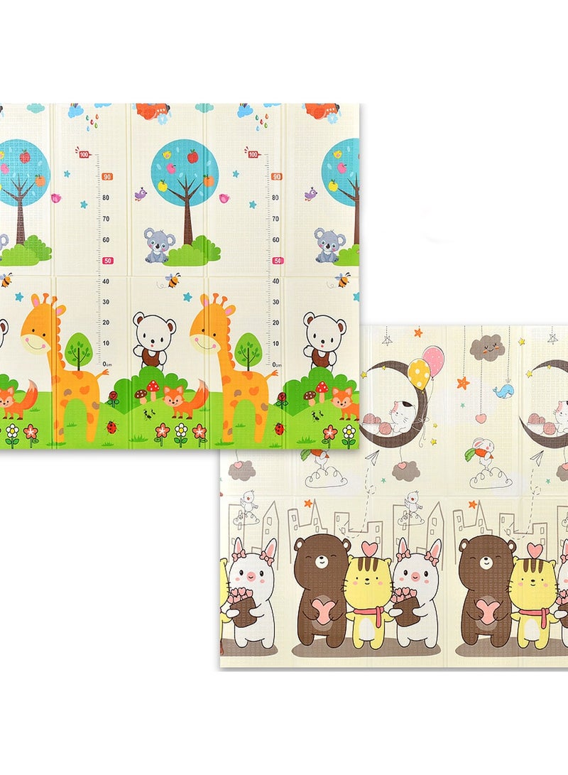 Reversible Baby Play Mat,  Waterproof Foam Padded Play Mat for Infants Babies Toddlers Plays and Tummy Time Foldable Baby Crawling mat with Travel Bag for Indoor and Outdoor, Non Slip Gym Mat, Toddl - Image 1