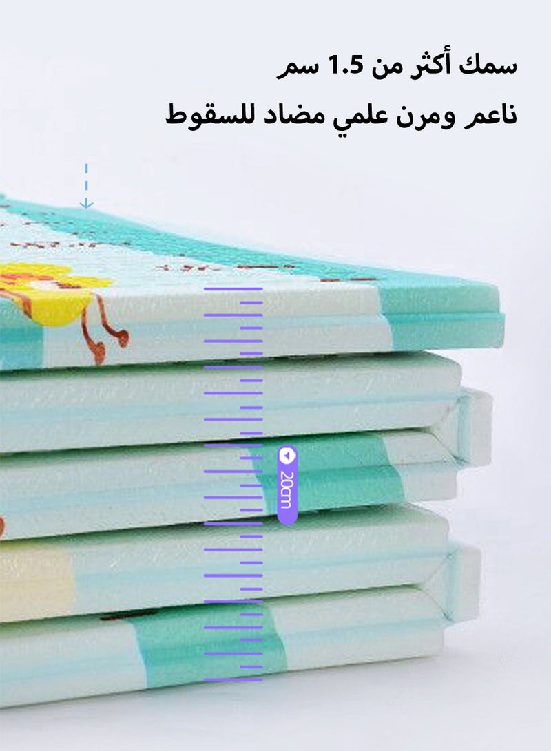 Reversible Baby Play Mat,  Waterproof Foam Padded Play Mat for Infants Babies Toddlers Plays and Tummy Time Foldable Baby Crawling mat with Travel Bag for Indoor and Outdoor, Non Slip Gym Mat, Toddl - Image 4