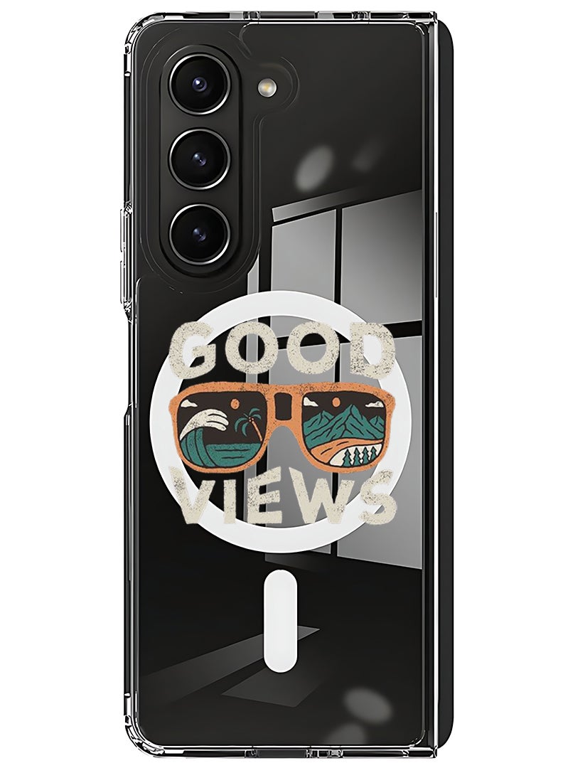 Theodor Magnetic Case for Samsung Galaxy Z Fold 5 Compatible with MagSafe Wireless Charging, Shockproof Phone Bumper Cover Good views - Image 1