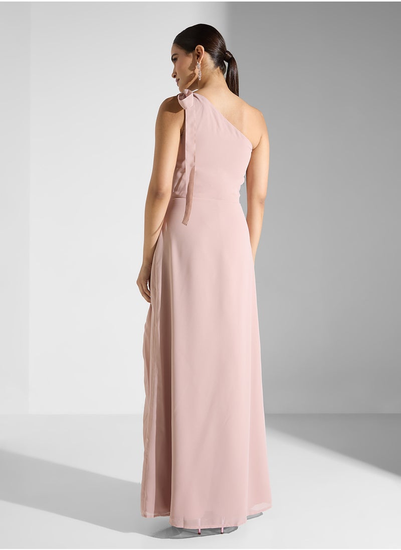 Maya Contrast Floral Embellished One Shoulder Maxi Dress  - Image 2