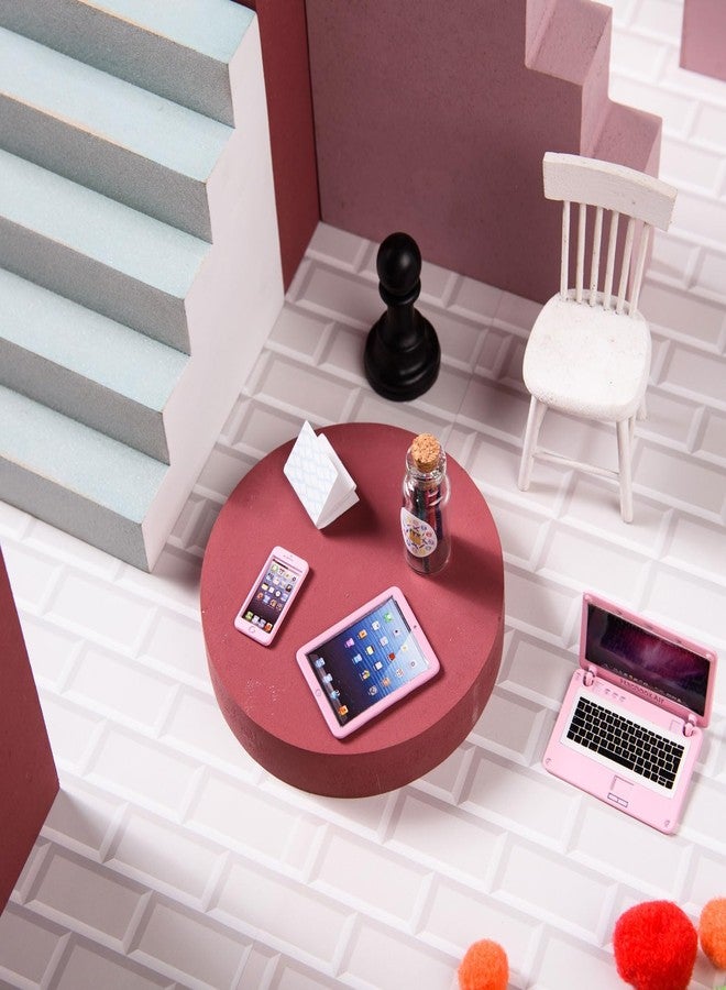 FOBSME 12 Sheets Miniature Dollhouse Wallpaper and Flooring Mini Dollhouse Floorboards Wall Paper Self-Adhesive Flooring Wall Tiles 8.27 x 11.69 Inch Mini DIY Dollhouses Accessories, White Style - Image 4