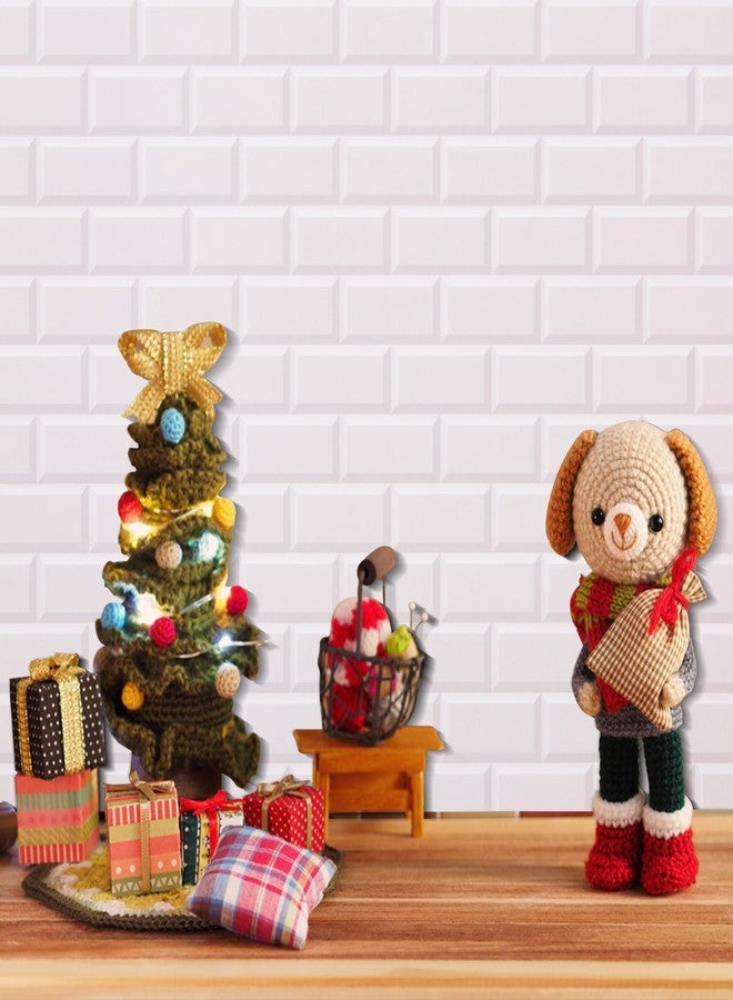 FOBSME 12 Sheets Miniature Dollhouse Wallpaper and Flooring Mini Dollhouse Floorboards Wall Paper Self-Adhesive Flooring Wall Tiles 8.27 x 11.69 Inch Mini DIY Dollhouses Accessories, White Style - Image 5