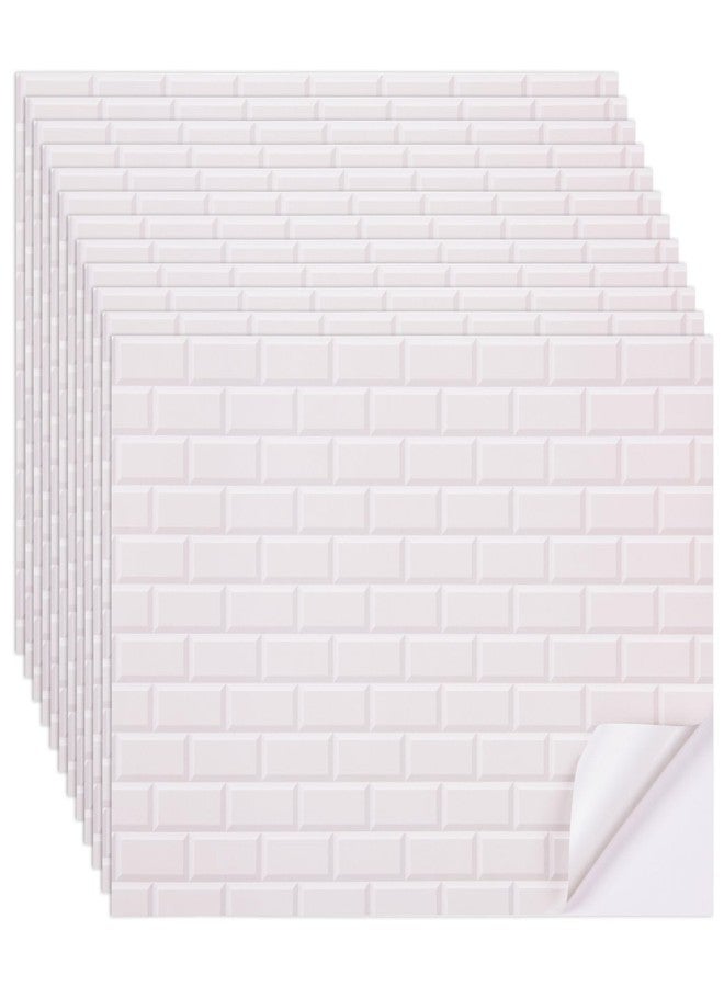 FOBSME 12 Sheets Miniature Dollhouse Wallpaper and Flooring Mini Dollhouse Floorboards Wall Paper Self-Adhesive Flooring Wall Tiles 8.27 x 11.69 Inch Mini DIY Dollhouses Accessories, White Style - Image 1