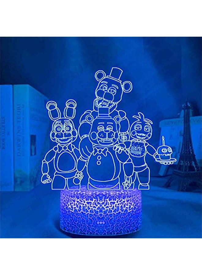 مصباح خيال بصري ثلاثي الأبعاد من ألعاب الأنمي، ضوء ليلي لطيف بتحكم عن بُعد مع 7 ألوان تتغير، ديكور غرفة نوم للأطفال الأولاد والبنات، مصباح طاولة أكريليك هدية - Image 1