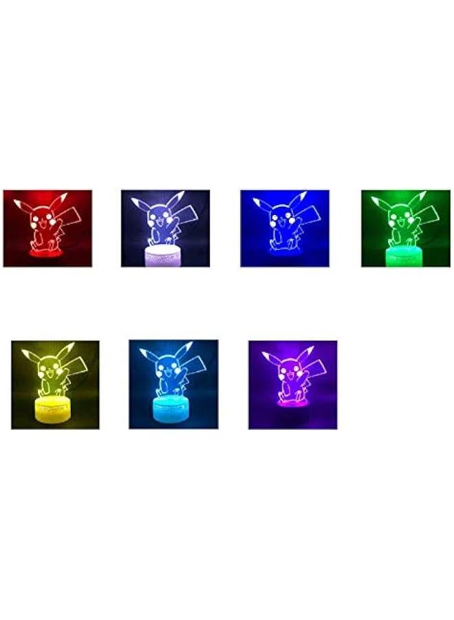 مصباح خيال بصري ثلاثي الأبعاد من ألعاب الأنمي، ضوء ليلي لطيف بتحكم عن بُعد مع 7 ألوان تتغير، ديكور غرفة نوم للأطفال الأولاد والبنات، مصباح طاولة أكريليك هدية - Image 2