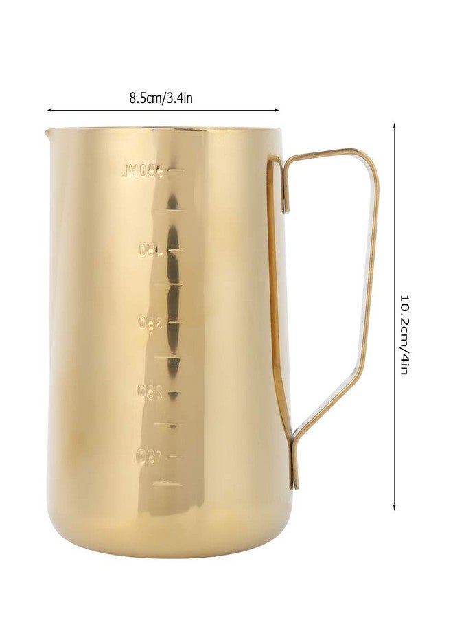 Zerodis Long Handle Coffee Toroid Pitcher,Stainless Steel Coffee Milk Frothing Cup Steaming Pitcher Frother Jug for Machine Coffee Cappuccino Latte Art (Gold) - Image 4
