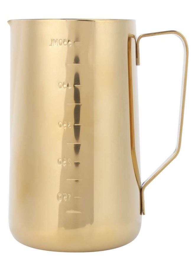 Zerodis Long Handle Coffee Toroid Pitcher,Stainless Steel Coffee Milk Frothing Cup Steaming Pitcher Frother Jug for Machine Coffee Cappuccino Latte Art (Gold) - Image 1